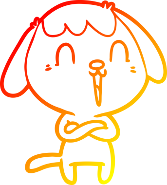 Bir insan tarafından çizilmiş sevimli bir köpeğin sıcak çizgi çizgisi.