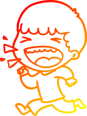 Bir insan tarafından çizilmiş gülen adamın sıcak çizgi çizimi.