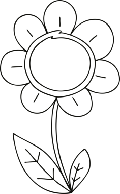 Bir insan tarafından çizilmiş tuhaf çizgi film papatyası.