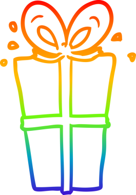 gökkuşağı gradyan çizimi bir insan tarafından çizilmiş bir hediye