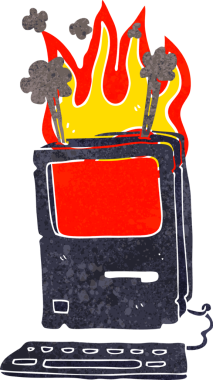 bir insan tarafından çizilmiş eski bir bilgisayar