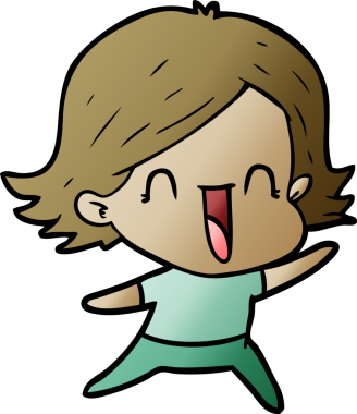 Bir insan tarafından çizilmiş mutlu bir kadın.