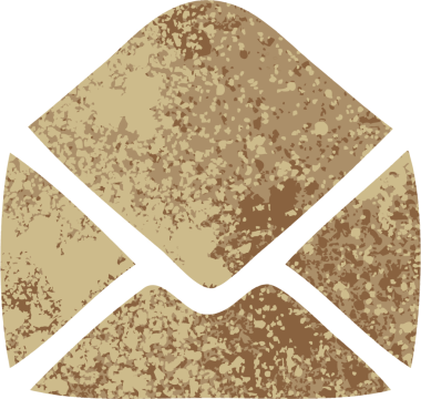 Bir insan tarafından çizilmiş kağıt zarfın retro çizim tarzı karikatürü