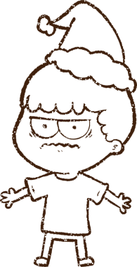 Bir insan tarafından çizilmiş Noel Adamı Kömürü