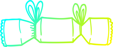 Soğuk gradyan çizgisi bir insan tarafından çizilmiş karikatür noel krakeri.