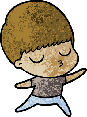 Bir insan tarafından çizilmiş sakin çocuk çizgi filmi.