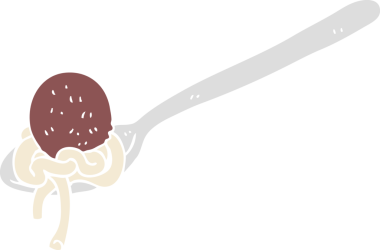 Bir insan tarafından çizilmiş köftenin düz renk çizimi