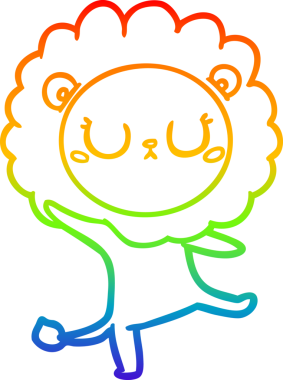 Bir insan tarafından çizilen çizgi film aslanının çizimi.