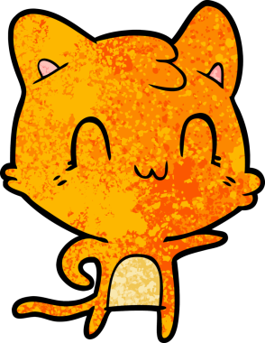 çizgi film mutlu kedi bir insan tarafından çizilmiş