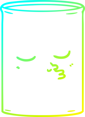 Bir insan tarafından çizilmiş bir yağ fıçısının soğuk gradyan çizgisi.