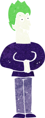 Bir insan tarafından çizilmiş bir vampir çizgi filmi.