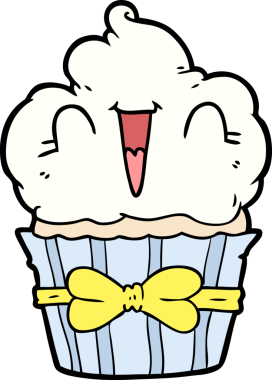 Bir insan tarafından çizilmiş mutlu kek.