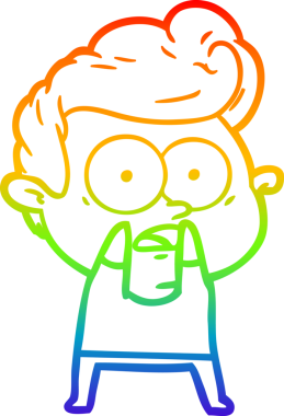 Bir insan tarafından çizilmiş gökkuşağı gradyan çizgi çizimi.