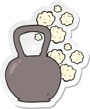 Bir insan tarafından çizilmiş bir karikatür çıkartması.