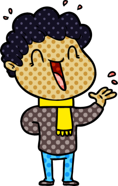 Bir insan tarafından çizilmiş mutlu bir adam.