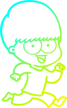 Bir insan tarafından çizilmiş mutlu çizgi film çocuğu çizimi.