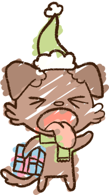 Bir insan tarafından çizilen Noel Köpeği Tebeşiri