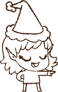 Noel Elf Kömürü Bir insan tarafından çizilmiş