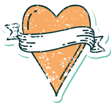 Bir insan tarafından çizilmiş kalp ve bayrağın sembolik depresif dövme şekli