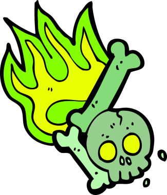 Bir insan tarafından çizilmiş bir cadılar bayramı kemik numarası.