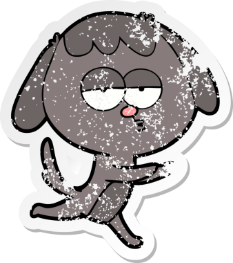 Bir insan tarafından çizilmiş sıkıntılı bir çizgi film çıkartması.