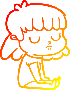 Bir insan tarafından çizilmiş bir çizgi film karakterinin sıcak çizgi çizimi