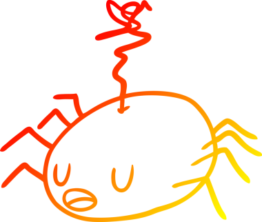 Bir insan tarafından çizilmiş bir cadılar bayramı örümceğinin sıcak çizgi çizimi