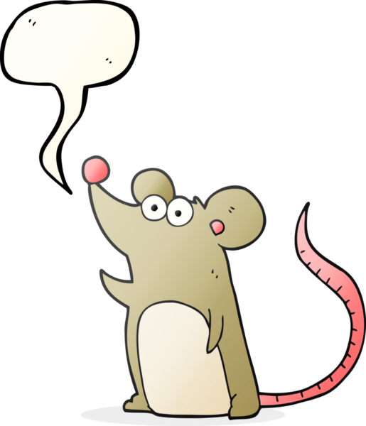 Bir insan tarafından çizilmiş serbest konuşma balonu çizgi film faresi