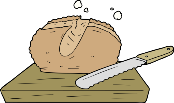 bir insan tarafından çizilmiş çizgi film ekmeği