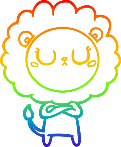 gökkuşağı gradyan çizgi çizimi bir insan tarafından çizilmiş bir aslan