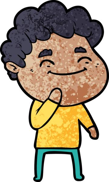 Bir insan tarafından çizilmiş çizgi film dostu bir adam.