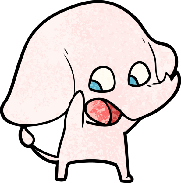 Bir insan tarafından çizilmiş şirin bir fil.