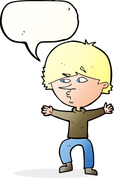 bir insan tarafından çizilmiş konuşma balonu olan şüpheli bir adam.