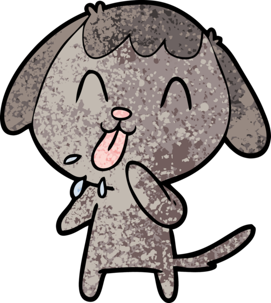 Bir insan tarafından çizilmiş şirin bir çizgi film köpeği.