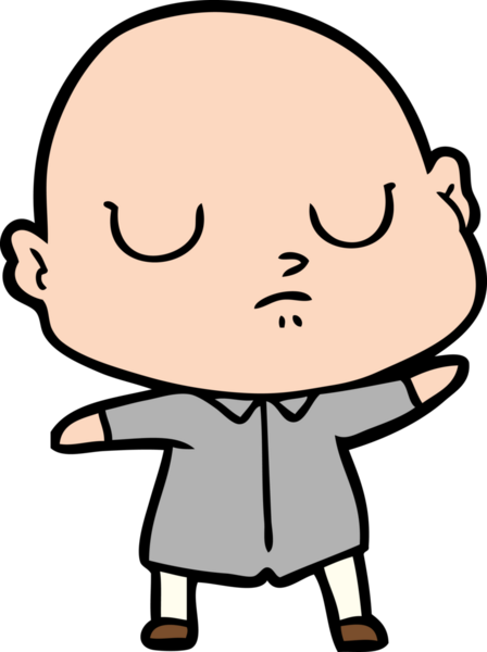 bir insan tarafından çizilmiş kel bir adam.