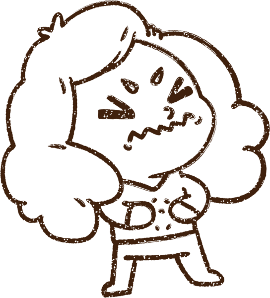 Sinirli mide kömürü bir insan tarafından çizilmiş.