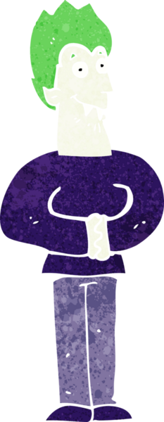 Bir insan tarafından çizilmiş bir vampir çizgi filmi.