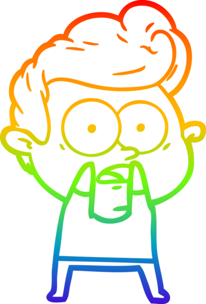 Bir insan tarafından çizilmiş gökkuşağı gradyan çizgi çizimi.