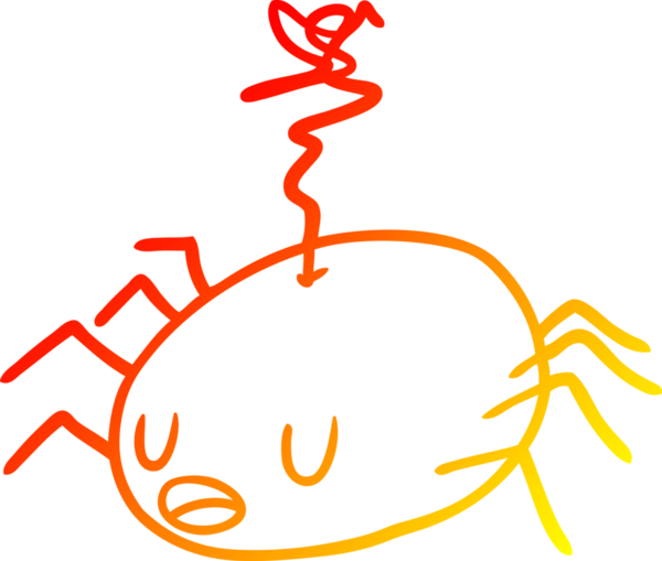 Bir insan tarafından çizilmiş bir cadılar bayramı örümceğinin sıcak çizgi çizimi