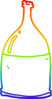 gökkuşağı gradyan çizgi çizimi bir insan tarafından çizilmiş bir çizgi film şişesi