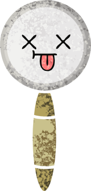 Bir insan tarafından çizilmiş bir büyüteçin retro çizim tarzı karikatürü