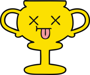 Bir insan tarafından çizilmiş sevimli bir kupa karikatürü.