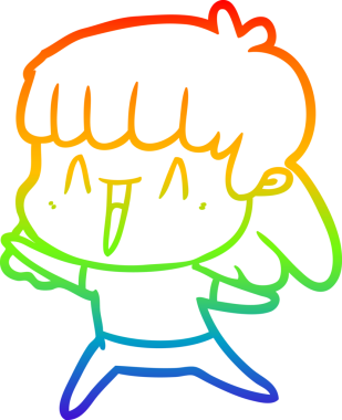 gökkuşağı gradyan çizimi bir insan tarafından çizilmiş bir karikatür kadın