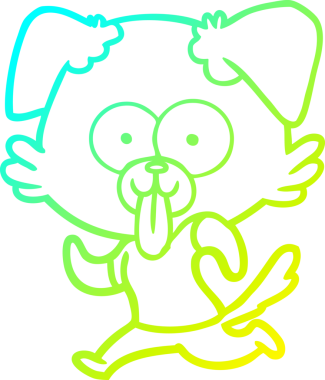 Bir insan tarafından çizilmiş dilli çizgi film köpeği çizimi.