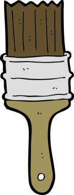 Bir insan tarafından çizilmiş karikatür fırçası.