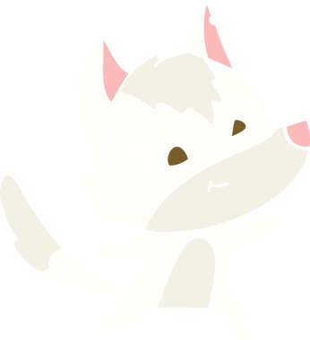 Bir insan tarafından çizilmiş düz renkli çizgi film kurdu.