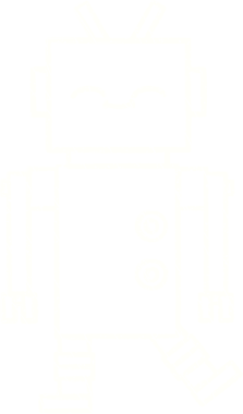 Bir insan tarafından çizilen robot tebeşiri.