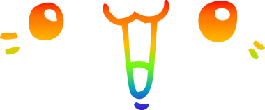 gökkuşağı gradyanı çizimi bir insan tarafından çizilmiş mutlu bir çizgi film yüzü