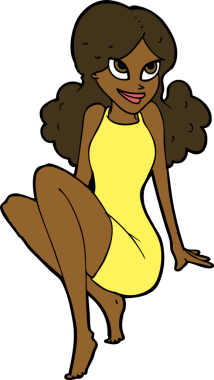 karikatür çekici kadın bir insan tarafından çizilmiş.