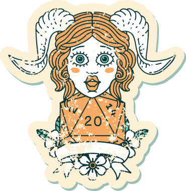 Retro Dövme Biçimi Bir insan tarafından çizilmiş doğal yirmi zar atışıyla düzenleme